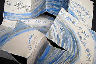 The Round Reading Room at the British Museum, artist&rsquo;s book on handmade paper, words by Maureen Duffy
