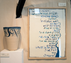 River within (deep stoneware bowl), text by TS Eliot and Roughened water (paperwork), text by Virginia Woolf