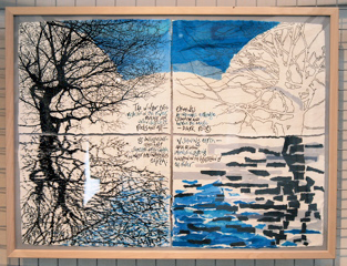Tree-river-river-tree (paperwork), text by Liz Mathews