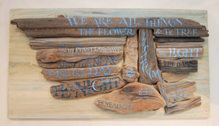 All things (Thames driftwood wall panel), text by Vita Sackville-West